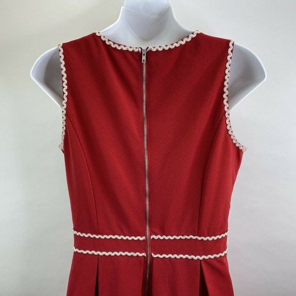 Altar'd State Red White Rik Rak Trim A-Line Sleeve - Picture 5 of 7